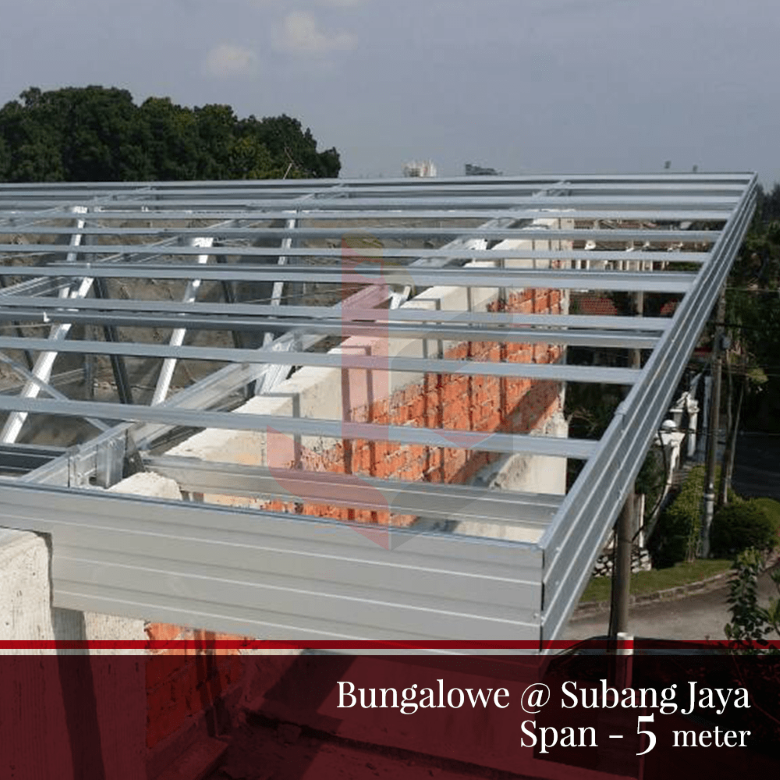 Factory roof structure in Malaysia under construction
